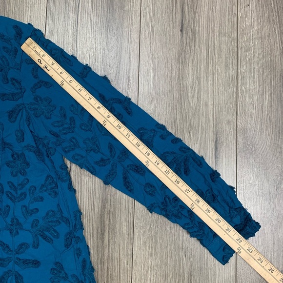 ANTHROPOLOGIE Pilcro Textured‎ Trapeze Buttondown Blouse Top in Blue Size S NWT - Picture 9 of 16